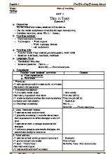 Giáo án Tiếng anh lớp 3 - Unit 3 This is Tony - Nguyễn Thị Phương An